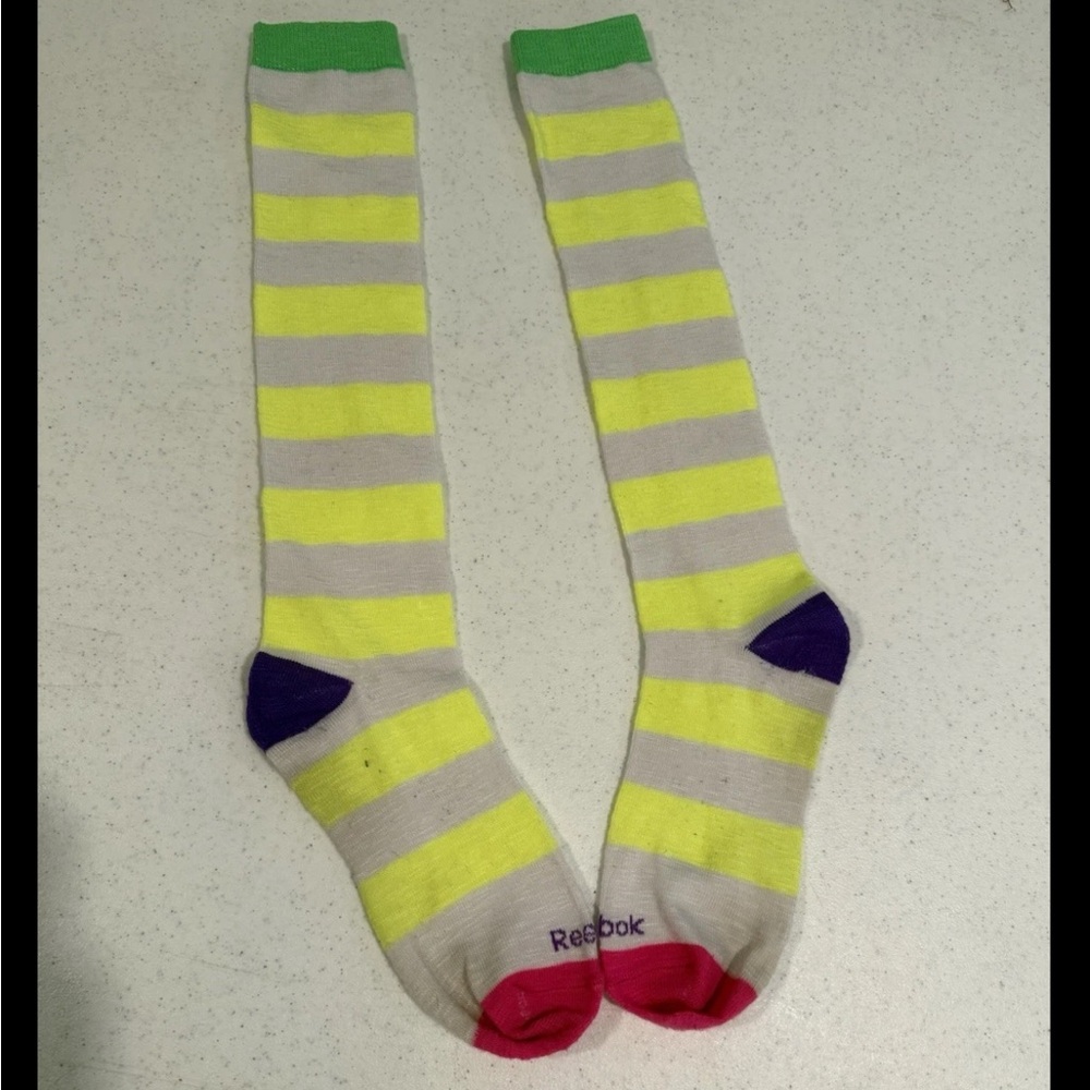 Women’s Reebok Classic Striped Knee Socks~New Without Tags Or Packaging